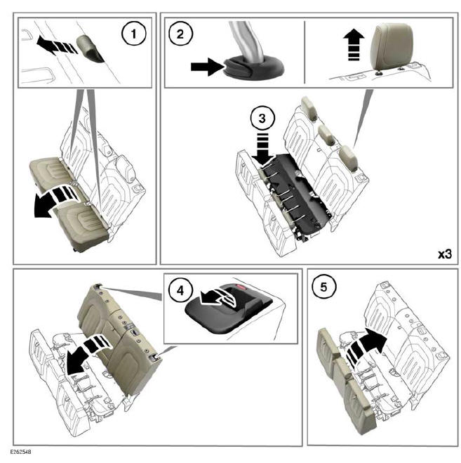 Land Rover Defender. Rear seats