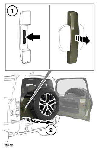 Land Rover Defender. Entering the vehicle
